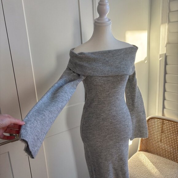DYNAMITE | Off-Shoulder Sweater Midi Dress | Size S - Picture 5 of 5